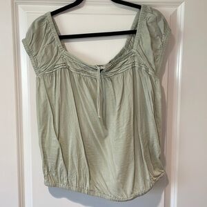 Old Navy Mint Green Puffed Cinched Waist Top